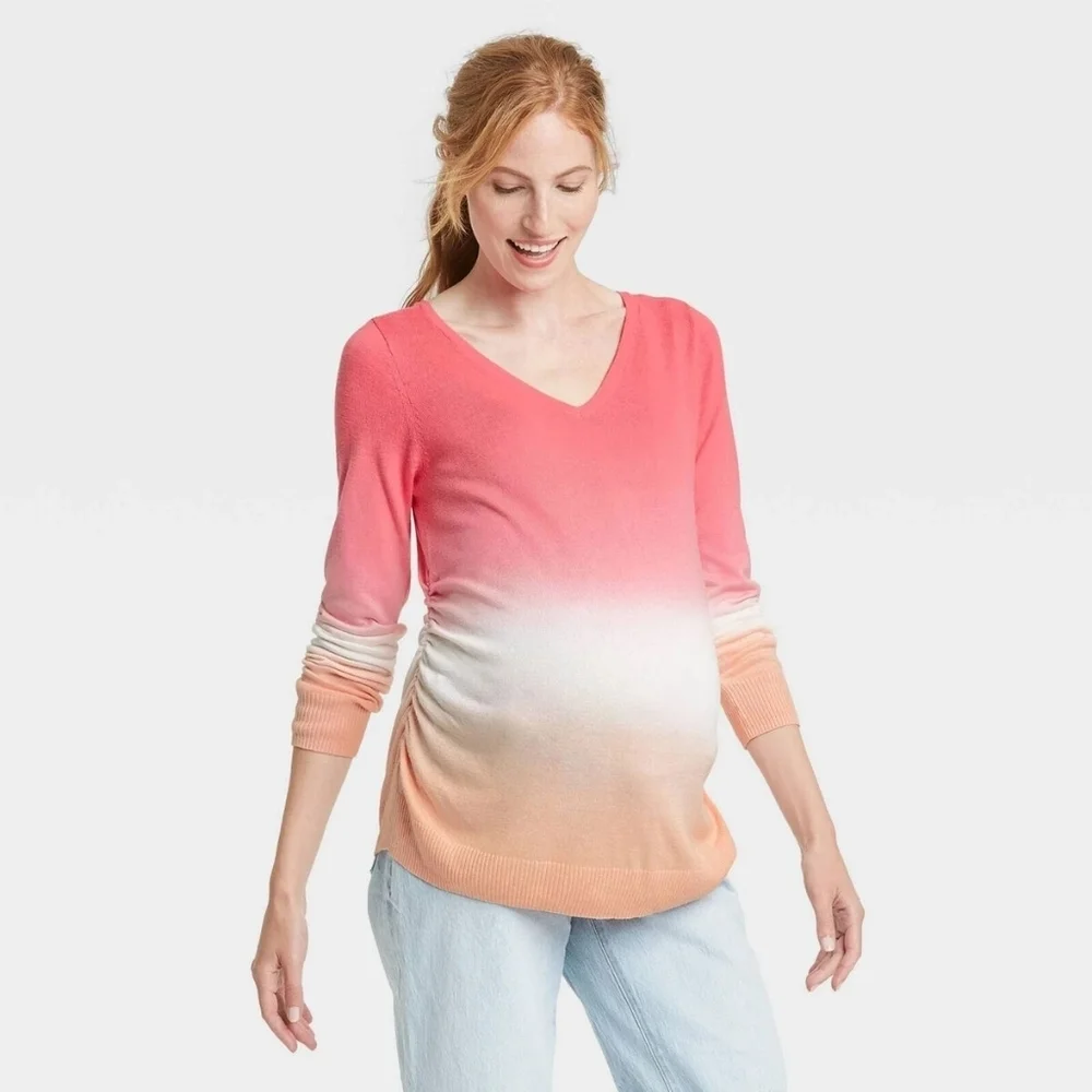 NWOT Isabel Maternity Long Sleeve Ombre Shirt - Picture 1 of 6